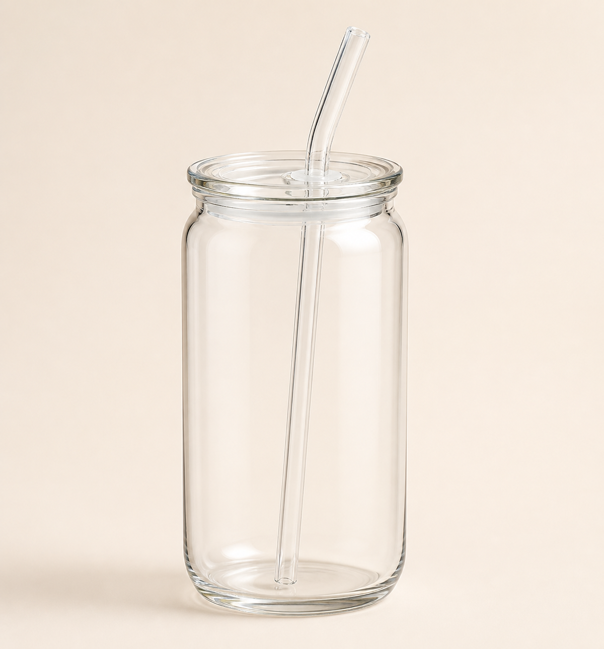 BÉQ Personalized Glass Can Tumbler with Glass Straw