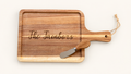 Personalized Acacia Wood Charcuterie Board with Spreader
