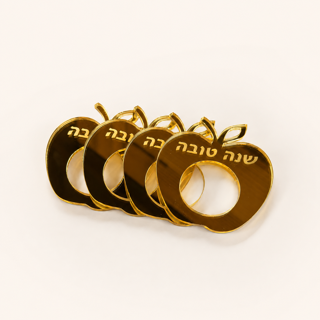 ֵּּBÉQ Personalized Gold Mirror Apple Napkin Ring